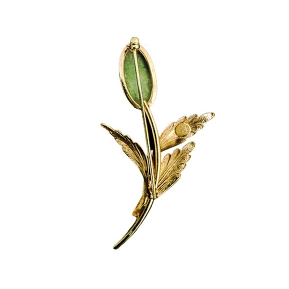 Vtg 1/20 12K GF Gold Tone Enamel Flower Brooch Pin - Picture 2 of 2